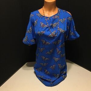 Bundle Sale 3 for $15 | Tramp Brand Blue Butterfly Dress | Small READ